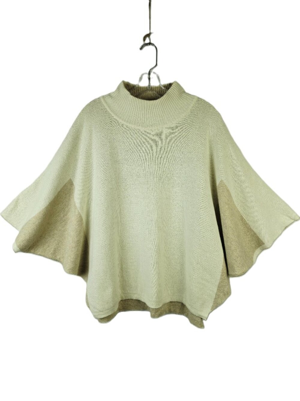 Note di Anita Italy Poncho Sweater Merino Wool Viscose Cashmere Colorblock O/S
